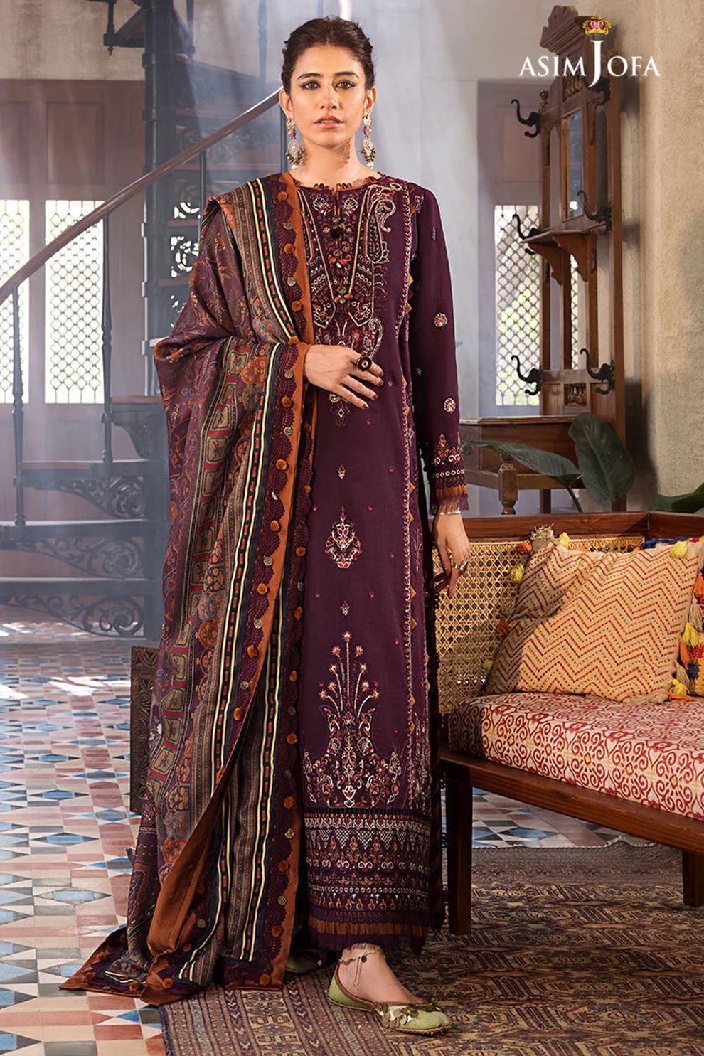 *Asim JOFA * 3PC Heavy Suit Front shirt heavy Sequence shirt embroidery