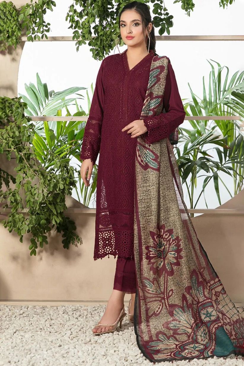 Cahrizma, 3PC Heavy Suit Front shirt heavy Chiken Kari shirt embroidery