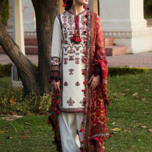 3PC Heavy Suit Front shirt heavy Cross Stiched shirt embroidery