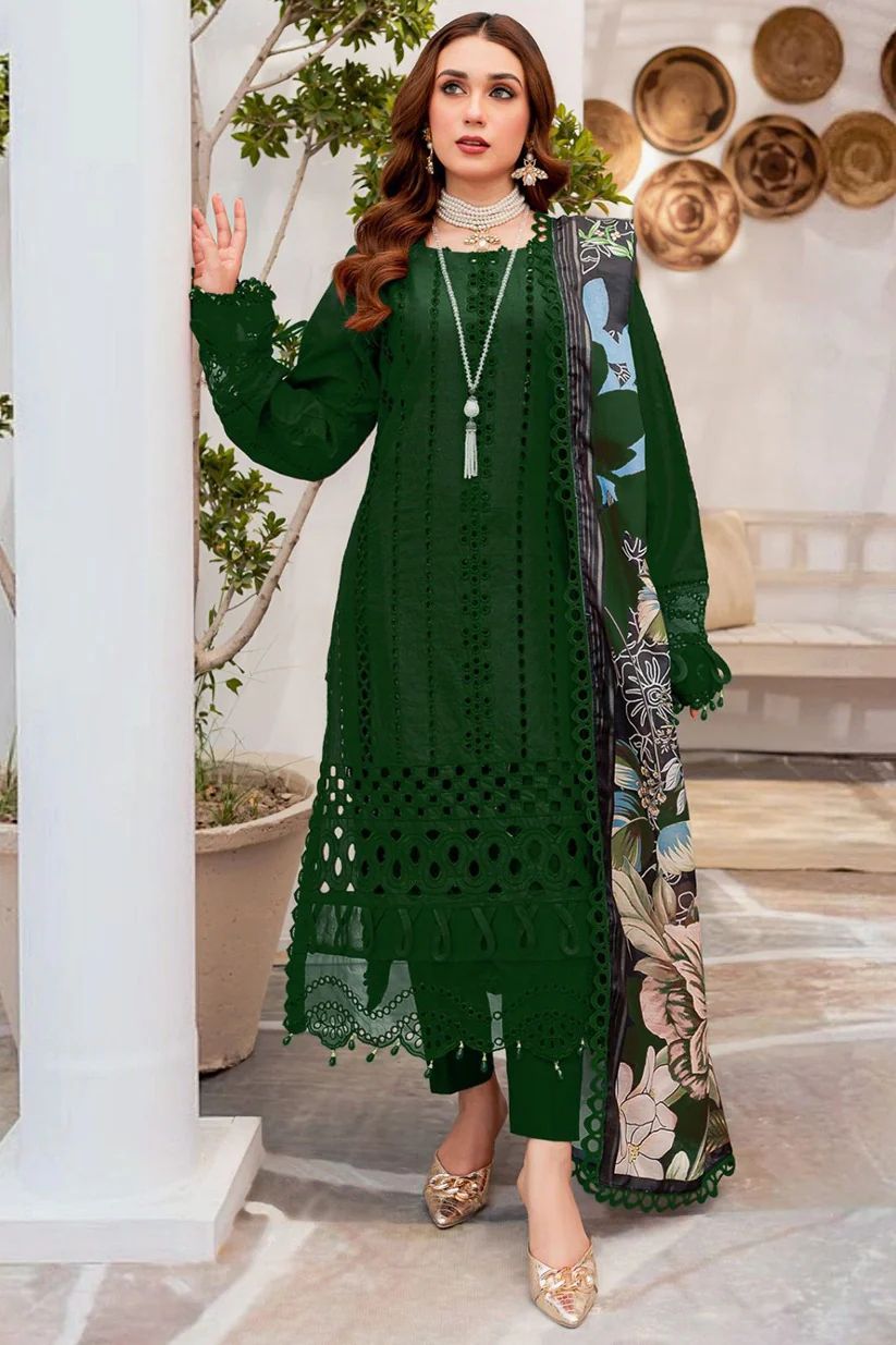 3PC Heavy Suit Front shirt heavy Chiken Kari shirt embroidery