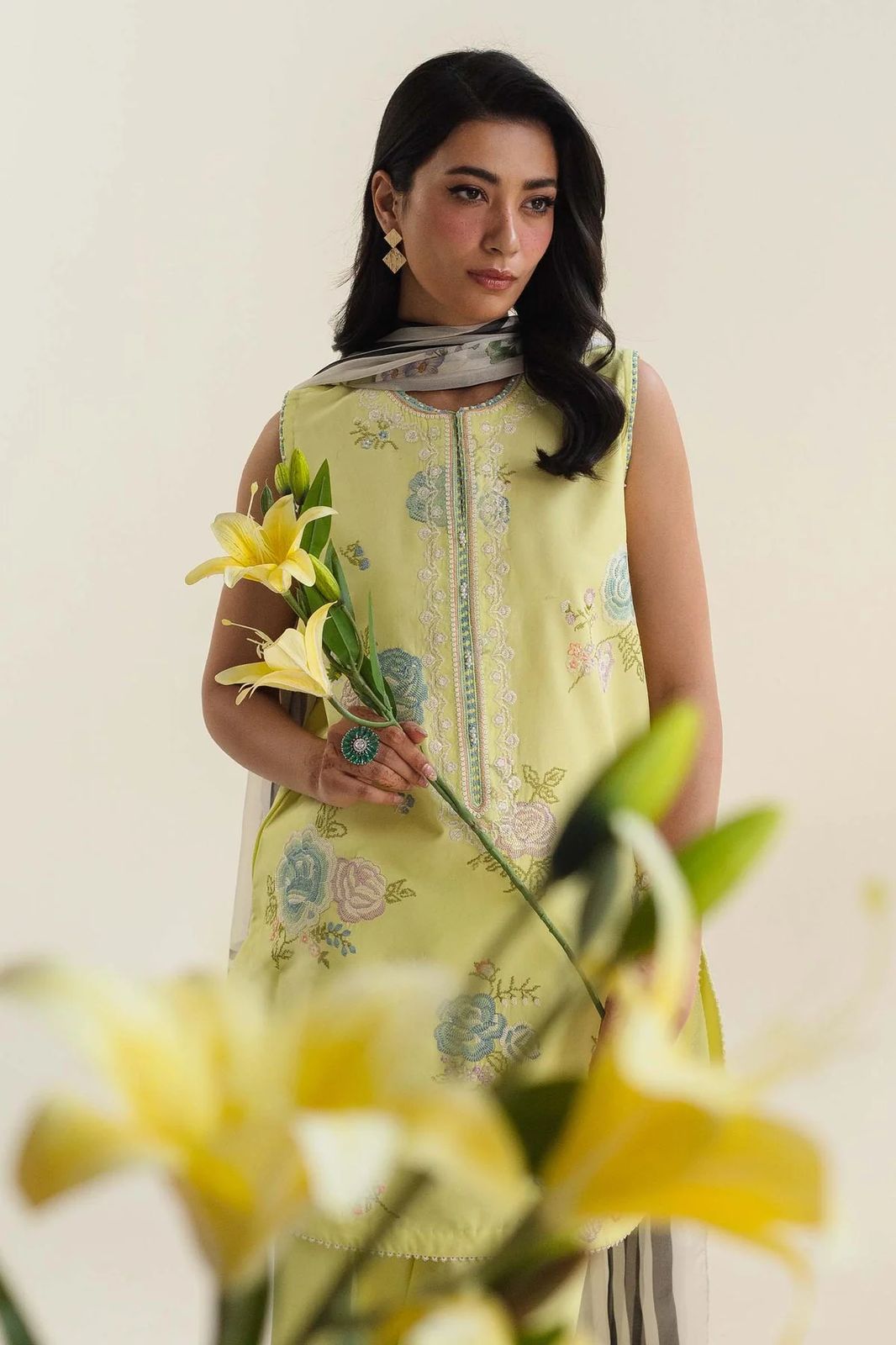 3PC Heavy Suit Front shirt heavy Cross Stiched shirt embroidery