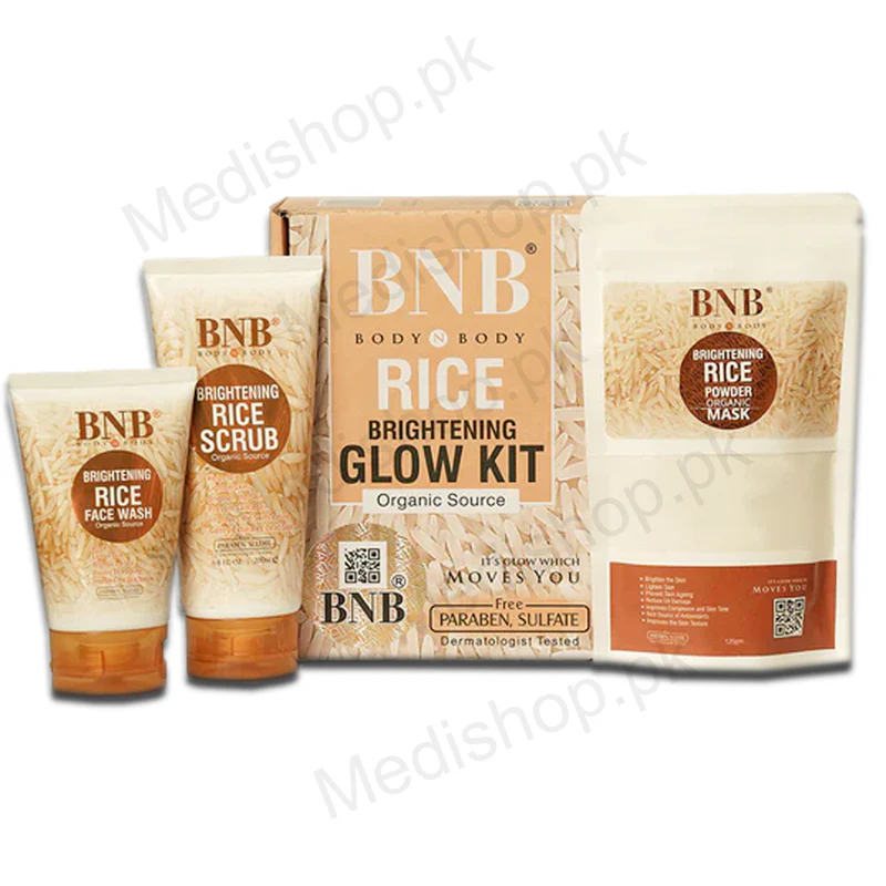 BNB Rice Brightening FaceWash, Scrub, Mask