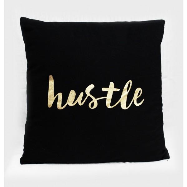 Hustle – Golden Printed Cushion Cover