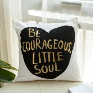 Be Courageous – Golden Printed Cushion Cover