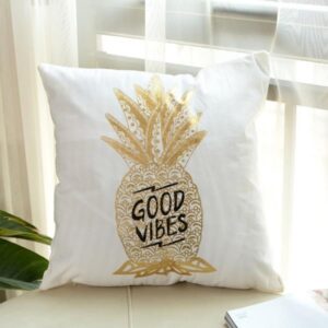Pineapple – Golden Printed Cushion Cover