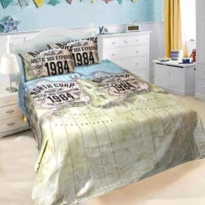 Maps and Expeditions – Export Quality Cotton Bed Sheet – 3 pc set