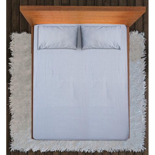 King Sized Fitted Sheet with 2 Free Pillow Covers – White Lining