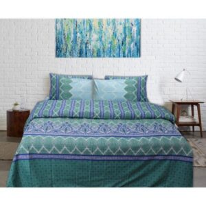 Quilt Cover Set – 6 pcs – Blue Green Floral