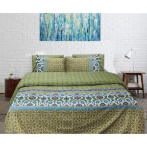 Quilt Cover Set – 6 pcs – Green Geometric