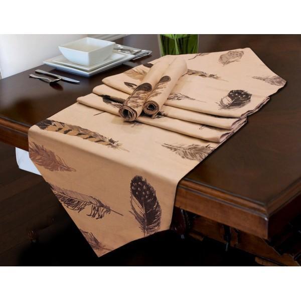 TABLE RUNNER 7 PCs SET – Brown Leaves