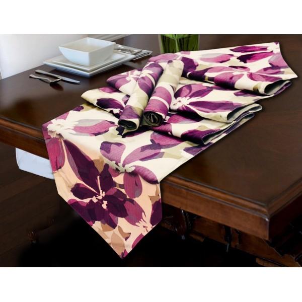 TABLE RUNNER 7 PCs SET – Purple Flower