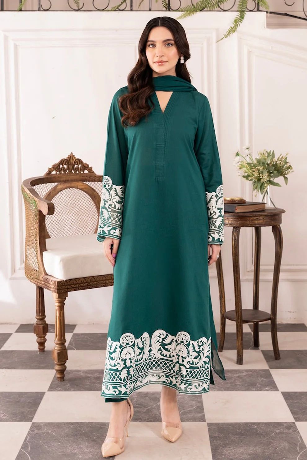 3PC Heavy Suit Front shirt Daman embroidery