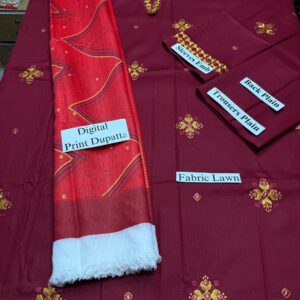 3PC Heavy Suit Front shirt Daman embroidery