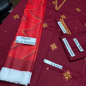 3PC Heavy Suit Front shirt Daman embroidery