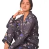Trend Beat Women's Cotton Printed Night Suit Set (Large, Dark Blue) - Image 6