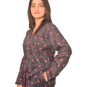 Cotton Ladies Maroon Night Dress