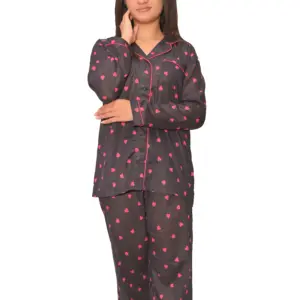 Cotton Ladies Maroon Night Dress