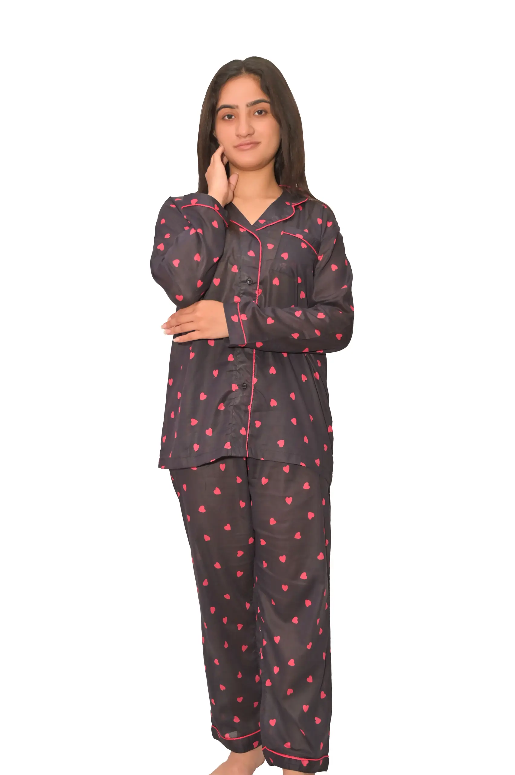 Cotton Ladies Maroon Night Dress