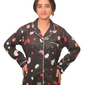 Women’s Floral Print Rayon Fabric Night Suit Set