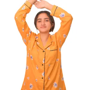 Floral Printed Night Suit (YELLOW)