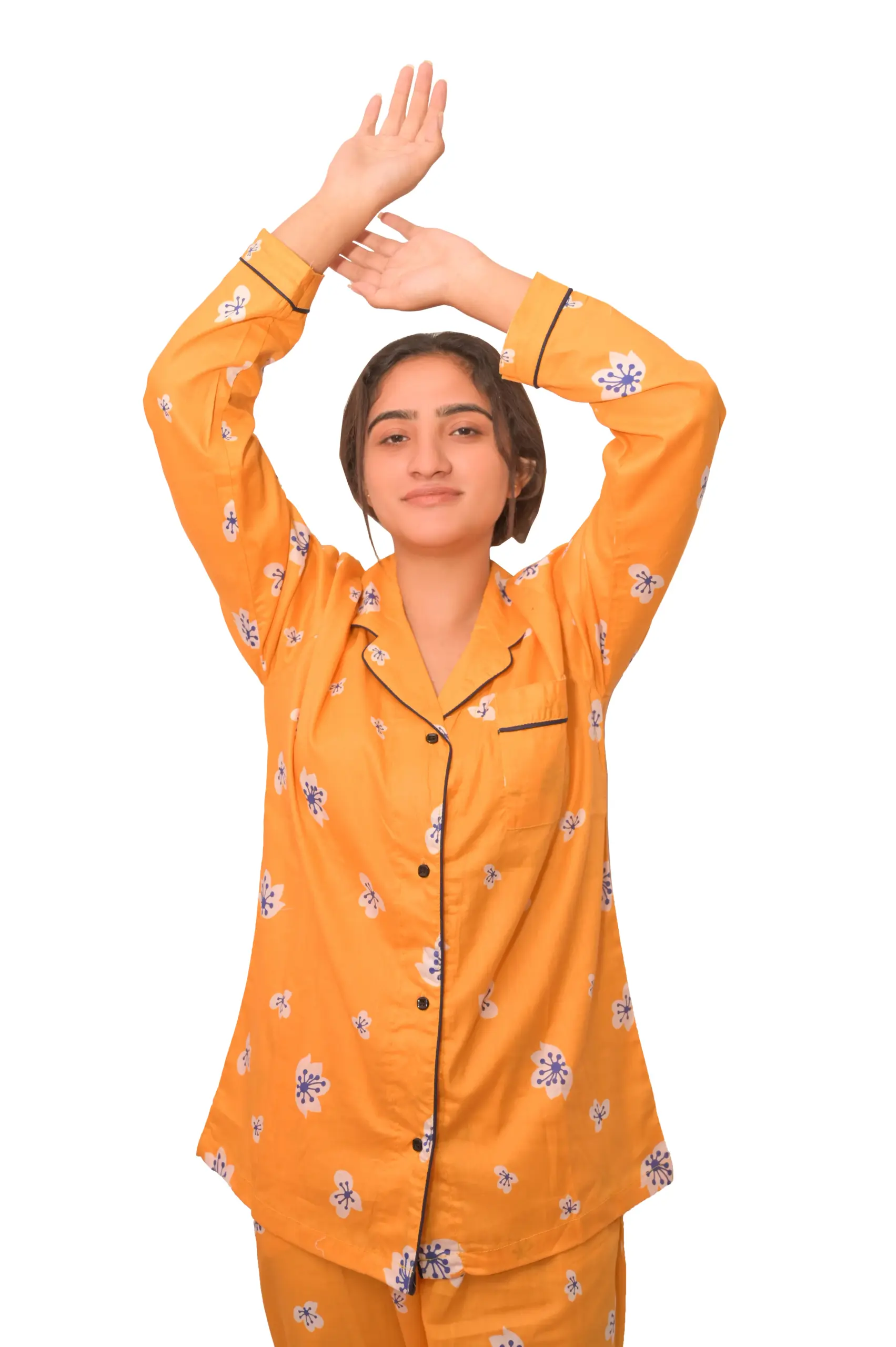 Floral Printed Night Suit (YELLOW)