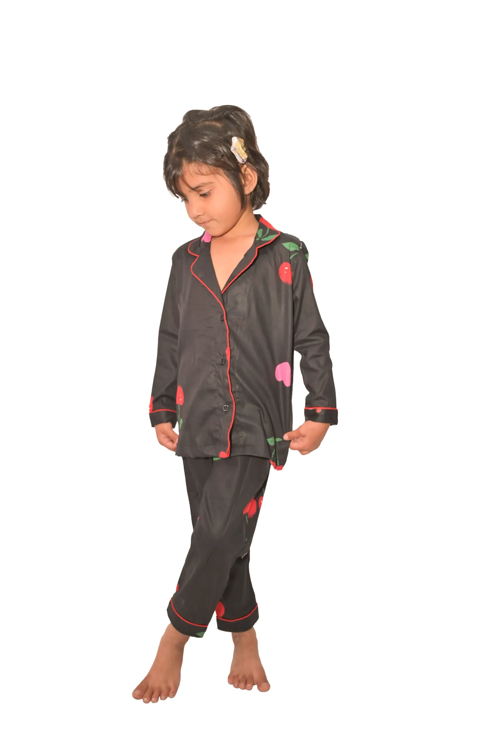 Cotton Ladies Black Night Dress Kids
