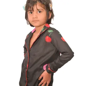 Cotton Ladies Black Night Dress Kids