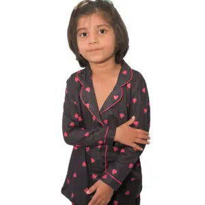 Cotton Ladies Black Black Night dress For Kids