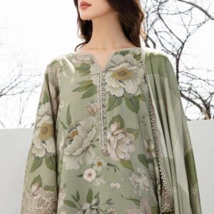 Printed Cotton Front , Back, Chiffon Dupatta & Trouser