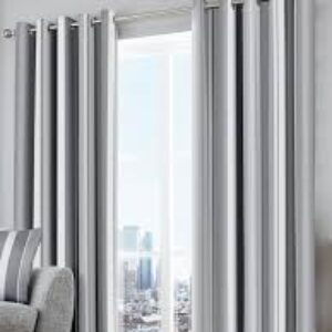 White & Grey Pattern Curtains