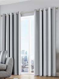 White & Grey Pattern Curtains