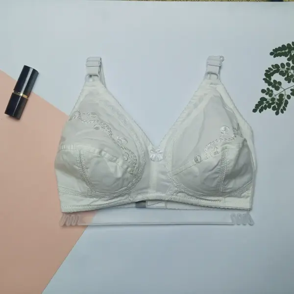 Soothing White Cotton Bra - Image 5