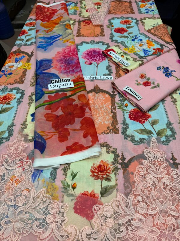Printed Cotton Front, Back , Sleeves and embroidered patch - Image 8