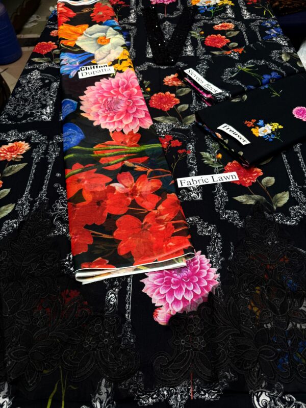 Printed Cotton Front, Back , Sleeves and embroidered patch - Image 4