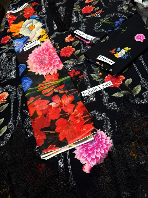 Printed Cotton Front, Back , Sleeves and embroidered patch - Image 5